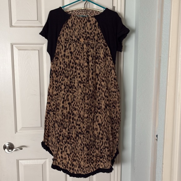 🖤🐆🖤 Elegant Black Dress with Leopard Print 🖤🐆🖤  NWT 🖤🐆🖤 - Picture 15 of 16